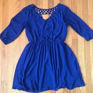 Royal blue 3/4 sleeve dress